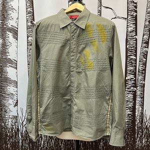 Buffalo David Bitton olive green button down L large